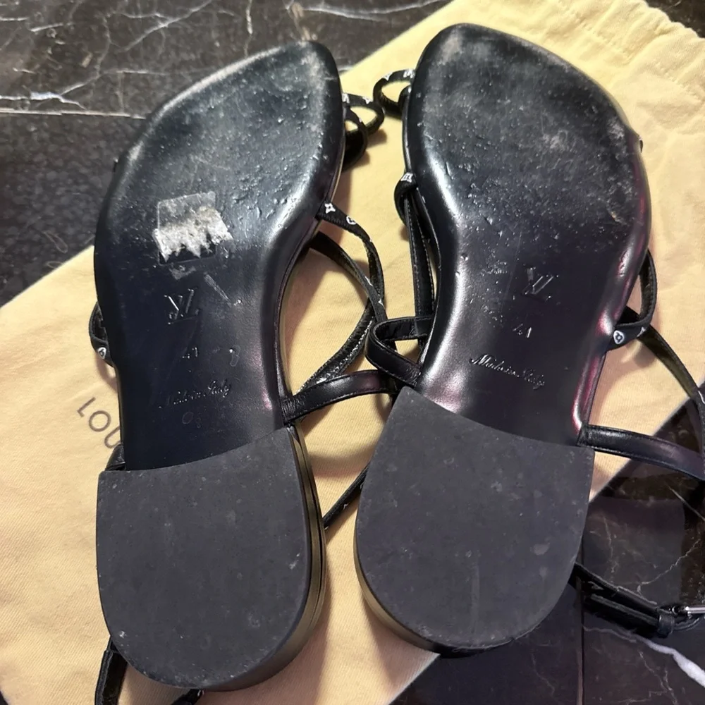 Size 41 Italian Louis Vuitton monogram slingback sandals - Picture 10 of 12